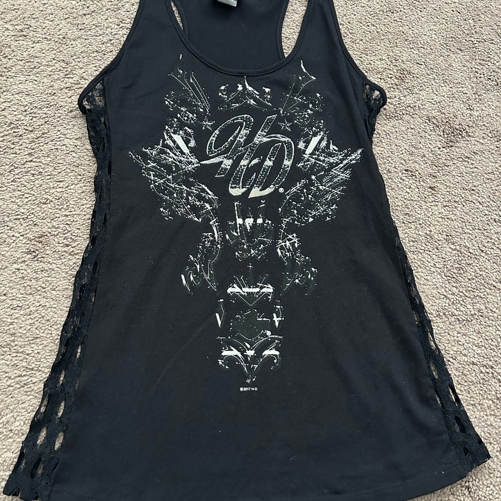 Harley-Davidson Black Cut Out Graphic Tank Top